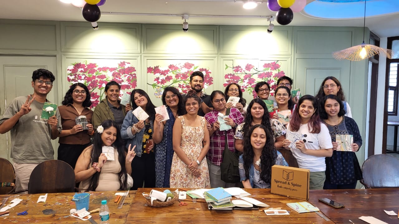 Spread & Spine pop-up event with handmade journals on display in Bengaluru
