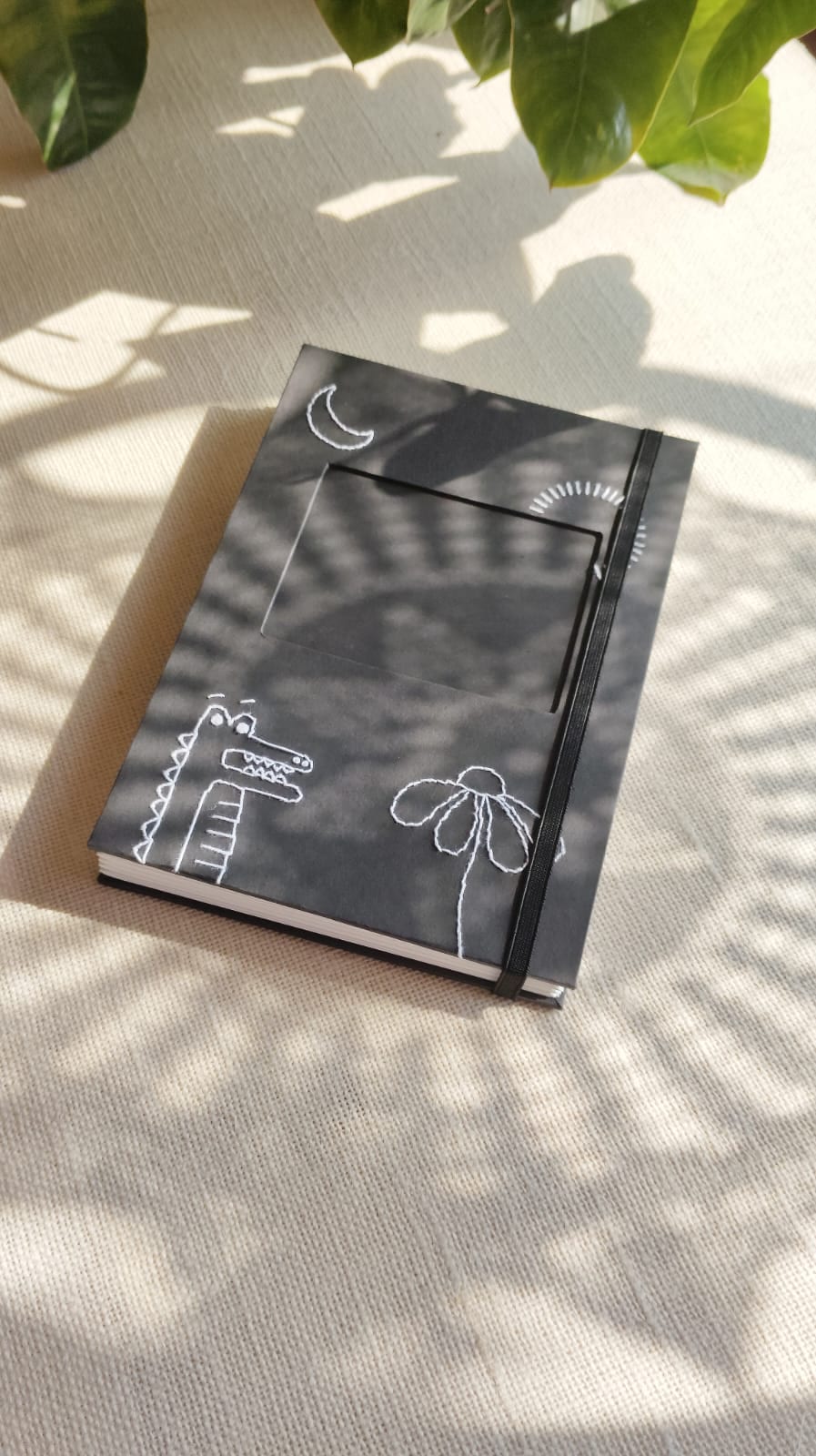 Japanese stab-bound notebook A5 with kraft cover and hand-drawn motif