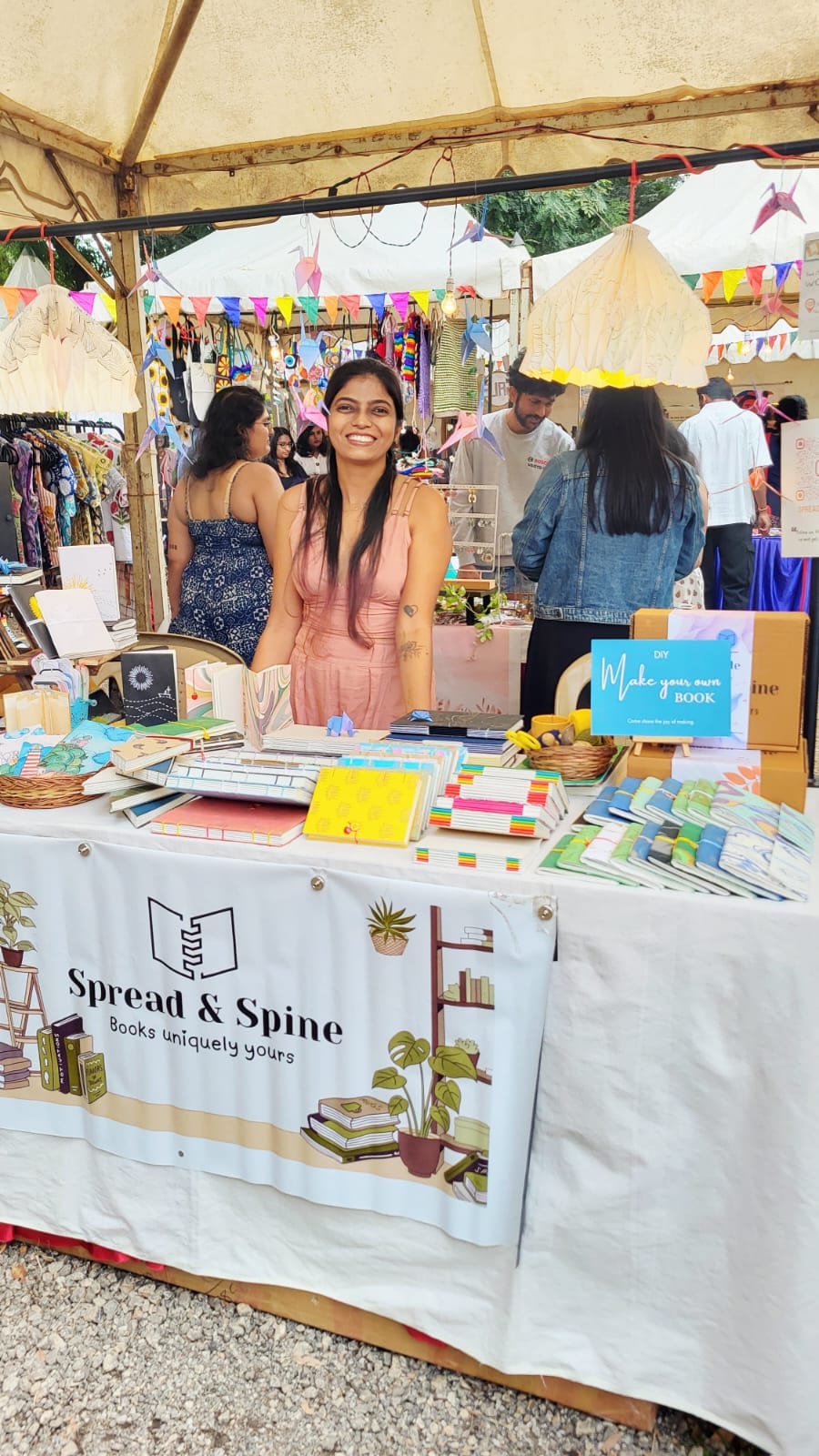 Rainbow cotton thread used in a kids bookbinding workshop